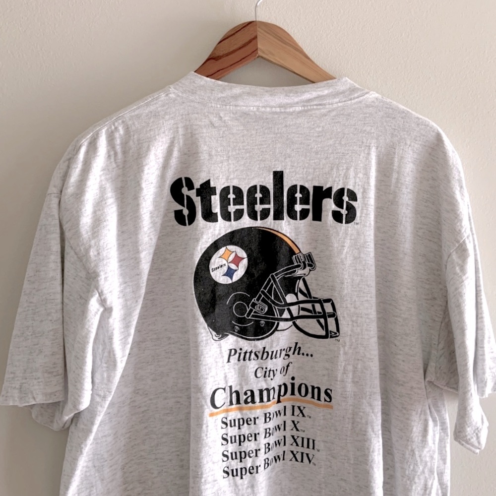 Vintage Pittsburgh Steelers City of Champions Miller Lite Promo T-Shirt Size XL